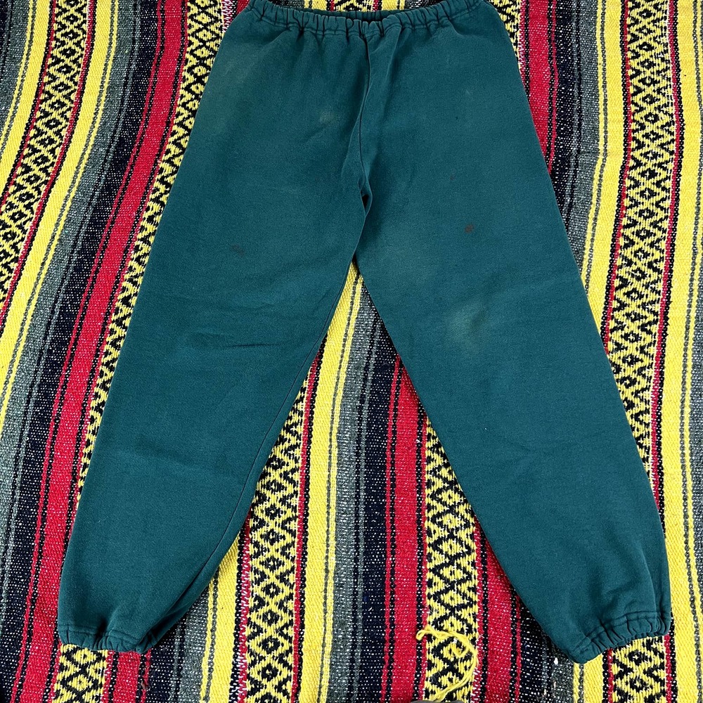 vintage 90s russell green sweatpants medium made in usa
